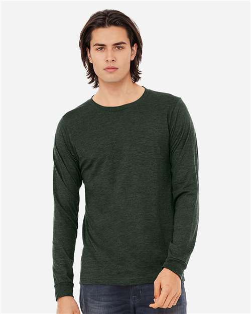 BELLA + CANVAS Heather CVC Long Sleeve Tee 3501CVC Heather Forest