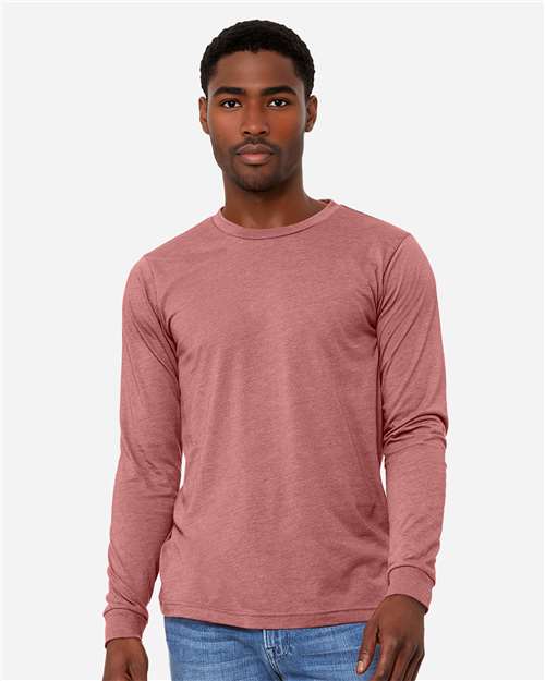 BELLA + CANVAS Heather CVC Long Sleeve Tee 3501CVC Heather Mauve