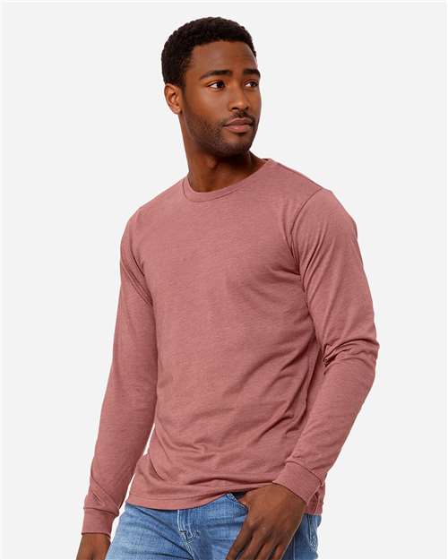 BELLA + CANVAS Heather CVC Long Sleeve Tee 3501CVC Heather Mauve