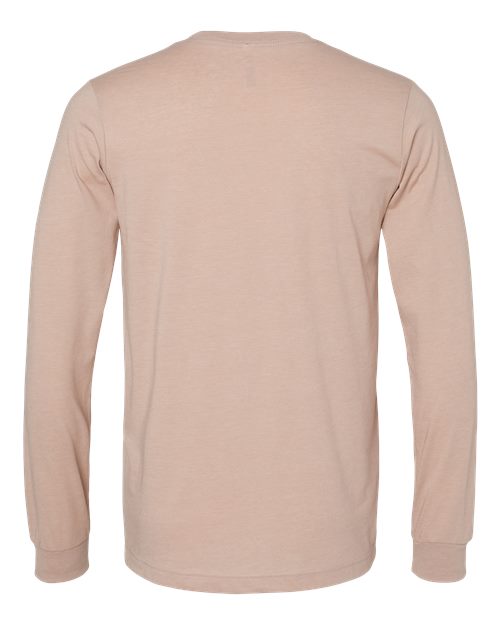 BELLA + CANVAS Heather CVC Long Sleeve Tee 3501CVC Heather Pink Gravel Custom Embroidered Business Logo