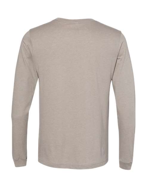 BELLA + CANVAS Heather CVC Long Sleeve Tee 3501CVC Heather Slate Custom Embroidered Business Logo