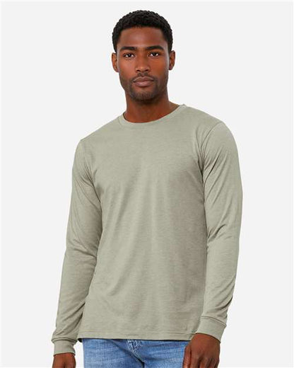 BELLA + CANVAS Heather CVC Long Sleeve Tee 3501CVC Heather Stone