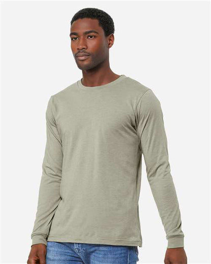 BELLA + CANVAS Heather CVC Long Sleeve Tee 3501CVC Heather Stone