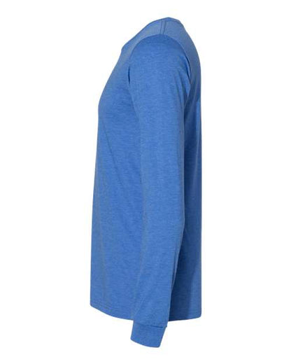 BELLA + CANVAS Heather CVC Long Sleeve Tee 3501CVC Heather True Royal Custom Embroidered Business Logo