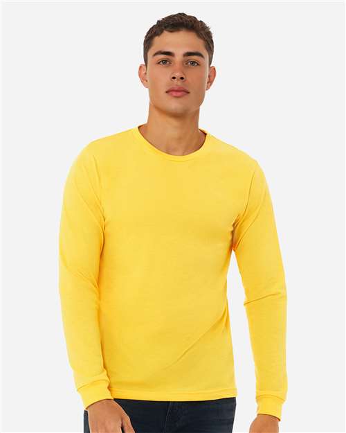 BELLA + CANVAS Heather CVC Long Sleeve Tee 3501CVC Heather Yellow Gold