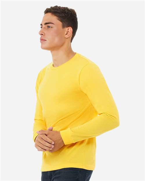 BELLA + CANVAS Heather CVC Long Sleeve Tee 3501CVC Heather Yellow Gold