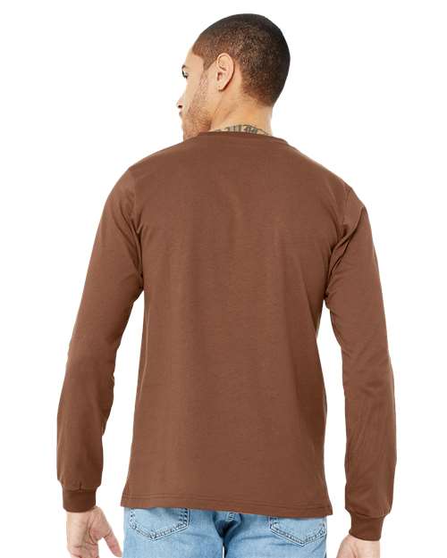BELLA + CANVAS Eco-Fleece Baller Short Sleeve Hoodie 3501 Chestnut Custom Embroidered Business Logo