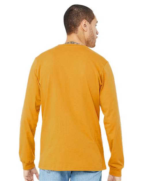 BELLA + CANVAS Eco-Fleece Baller Short Sleeve Hoodie 3501 Mustard Custom Embroidered Business Logo