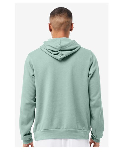 BELLA + CANVAS Sponge Fleece Hoodie 3719 Dusty Blue Custom Embroidered Business Logo