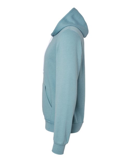 BELLA + CANVAS Sponge Fleece Hoodie 3719 Heather Blue Lagoon Custom Embroidered Business Logo