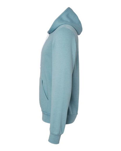 BELLA + CANVAS Sponge Fleece Hoodie 3719 Heather Blue Lagoon Custom Embroidered Business Logo