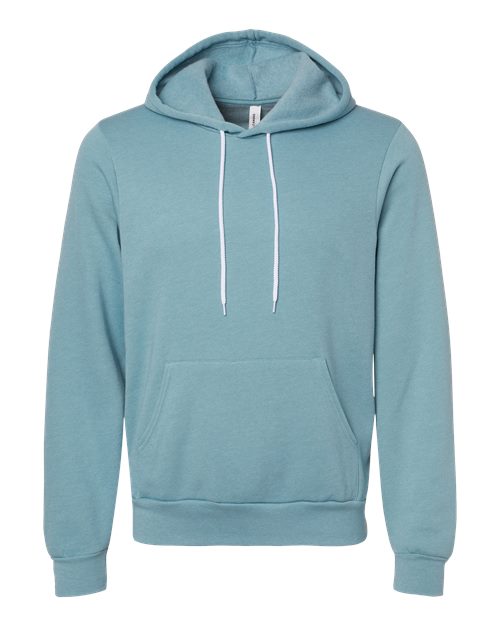 BELLA + CANVAS Sponge Fleece Hoodie 3719 Heather Blue Lagoon Custom Embroidered Business Logo