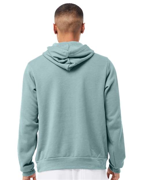 BELLA + CANVAS Sponge Fleece Hoodie 3719 Heather Blue Lagoon Custom Embroidered Business Logo