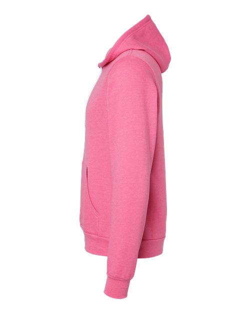 BELLA + CANVAS Sponge Fleece Hoodie 3719 Heather Charity Pink Custom Embroidered Business Logo