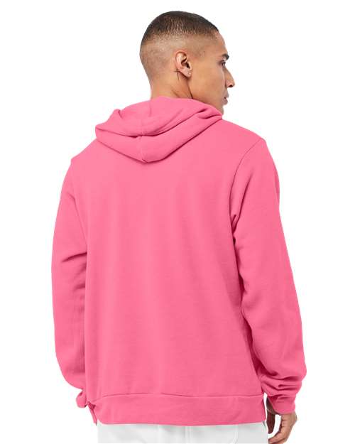 BELLA + CANVAS Sponge Fleece Hoodie 3719 Heather Charity Pink Custom Embroidered Business Logo