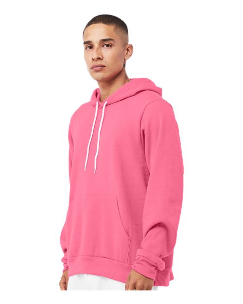 BELLA + CANVAS Sponge Fleece Hoodie 3719 Heather Charity Pink Custom Embroidered Business Logo