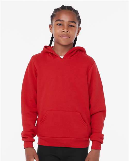 BELLA + CANVAS Youth Sponge Fleece Hoodie 3719Y Custom Embroidered Business Logo