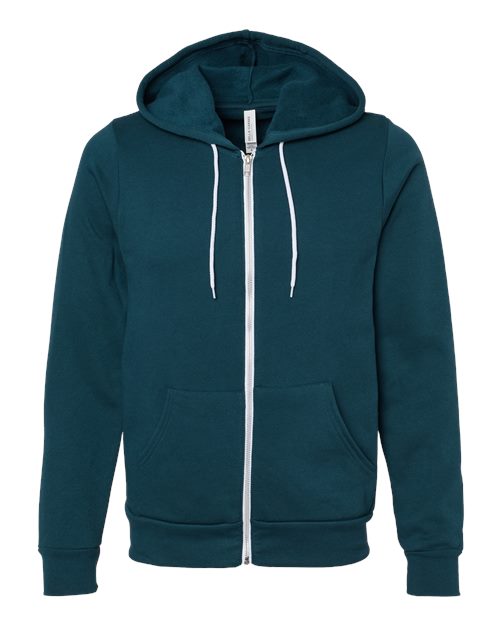 BELLA + CANVAS Sponge Fleece Full-Zip Hoodie 3739 Atlantic
