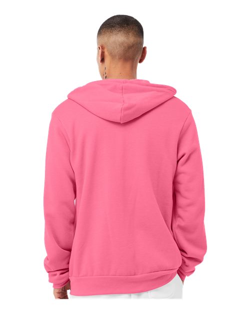 BELLA + CANVAS Sponge Fleece Full-Zip Hoodie 3739 Heather Charity Pink