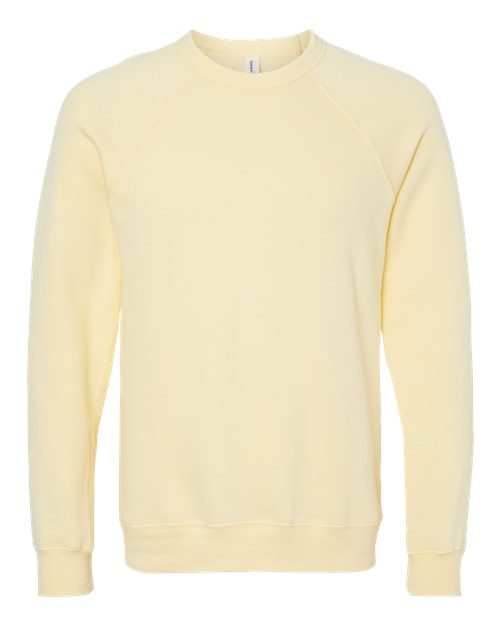 BELLA + CANVAS Sponge Fleece Raglan Crewneck Sweatshirt 3901 Custom Embroidered Business Logo