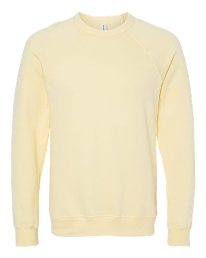 BELLA + CANVAS Sponge Fleece Raglan Crewneck Sweatshirt 3901 Custom Embroidered Business Logo