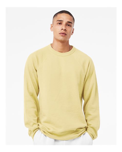 BELLA + CANVAS Sponge Fleece Raglan Crewneck Sweatshirt 3901 Custom Embroidered Business Logo