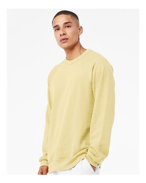 BELLA + CANVAS Sponge Fleece Raglan Crewneck Sweatshirt 3901 Custom Embroidered Business Logo