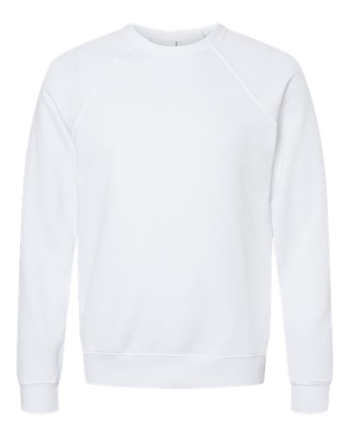 BELLA + CANVAS Sponge Fleece Raglan Crewneck Sweatshirt 3901 Custom Embroidered Business Logo