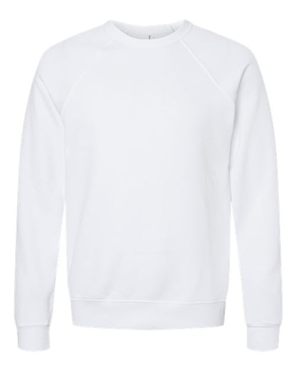 BELLA + CANVAS Sponge Fleece Raglan Crewneck Sweatshirt 3901 Custom Embroidered Business Logo