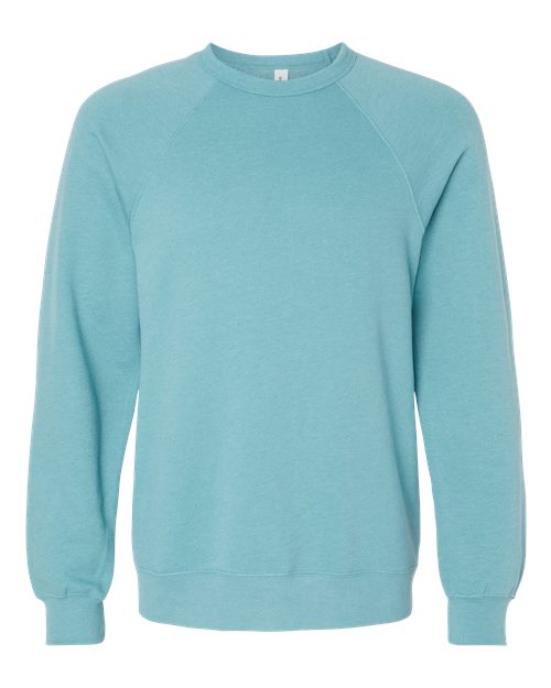 BELLA + CANVAS Sponge Fleece Raglan Crewneck Sweatshirt 3901 Custom Embroidered Business Logo