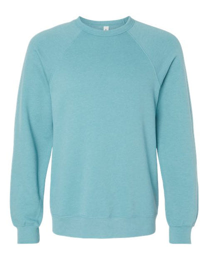 BELLA + CANVAS Sponge Fleece Raglan Crewneck Sweatshirt 3901 Custom Embroidered Business Logo