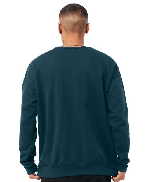 BELLA + CANVAS Sponge Fleece Drop Shoulder Crewneck Sweatshirt 3945 Custom Embroidered Business Logo