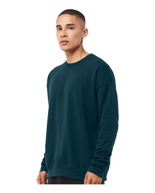 BELLA + CANVAS Sponge Fleece Drop Shoulder Crewneck Sweatshirt 3945 Custom Embroidered Business Logo