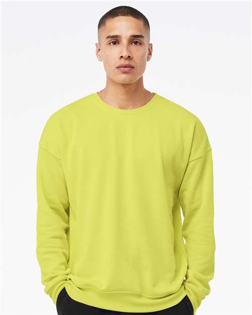 Custom Embroidered  BELLA + CANVAS Sponge Fleece Drop Shoulder Crewneck Sweatshirt 3945 Strobe