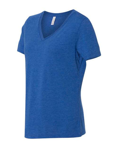 BELLA + CANVAS Women's Relaxed Triblend Short Sleeve V-Neck Tee 6415 Custom Embroidered Business Logo