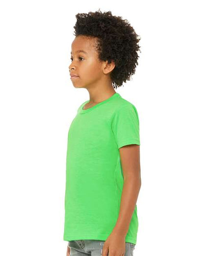 BELLA + CANVAS Youth CVC Jersey Tee 3001YCVC Neon Green Custom Embroidered Business Logo