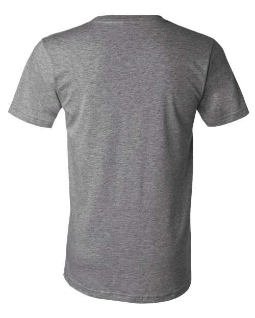 BELLA + CANVAS Heather CVC V-Neck Tee 3005CVC Dark Grey Heather Custom Embroidered Business Logo