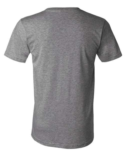 BELLA + CANVAS Heather CVC V-Neck Tee 3005CVC Dark Grey Heather Custom Embroidered Business Logo