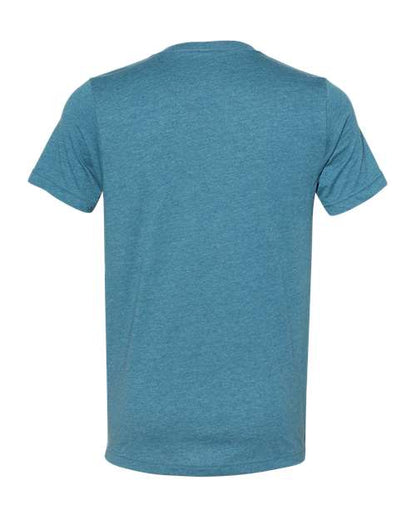 BELLA + CANVAS Heather CVC V-Neck Tee 3005CVC Heather Deep Teal Custom Embroidered Business Logo