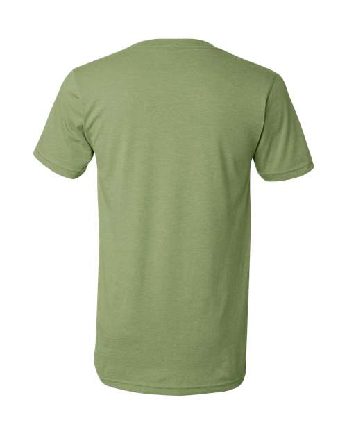 BELLA + CANVAS Heather CVC V-Neck Tee 3005CVC Heather Grass Green Custom Embroidered Business Logo