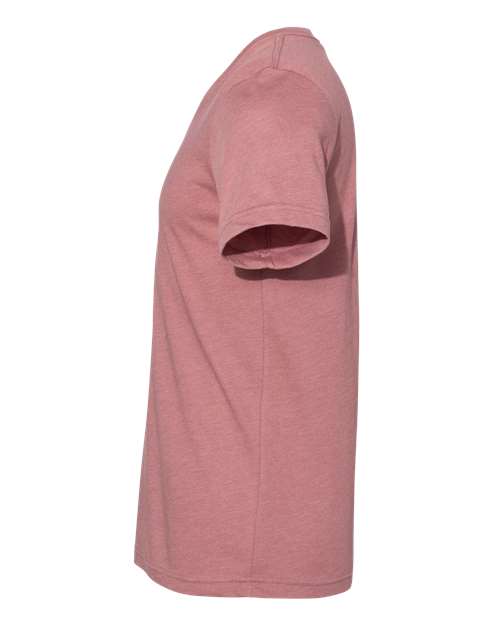 BELLA + CANVAS Heather CVC V-Neck Tee 3005CVC Heather Mauve Custom Embroidered Business Logo