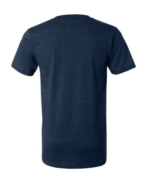 BELLA + CANVAS Heather CVC V-Neck Tee 3005CVC Heather Navy Custom Embroidered Business Logo