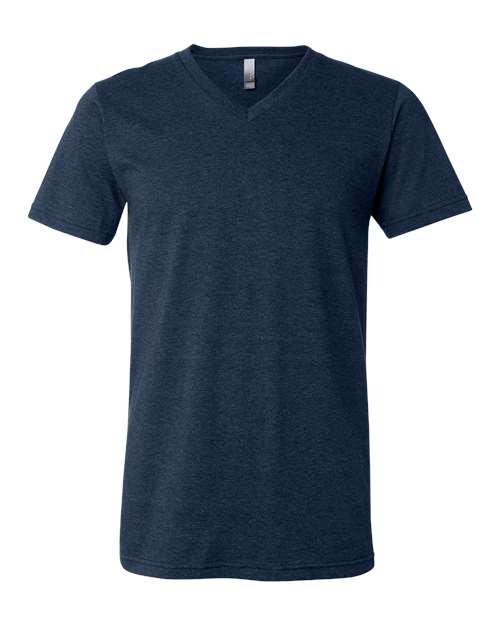 BELLA + CANVAS Heather CVC V-Neck Tee 3005CVC Heather Mauve Custom Embroidered Business Logo