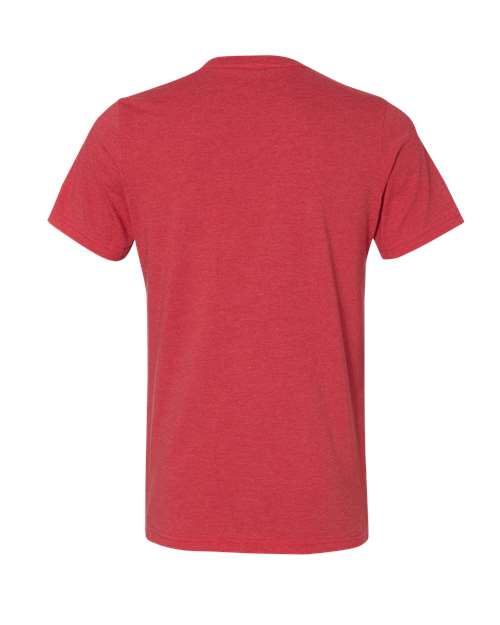 BELLA + CANVAS Heather CVC V-Neck Tee 3005CVC Heather Red Custom Embroidered Business Logo