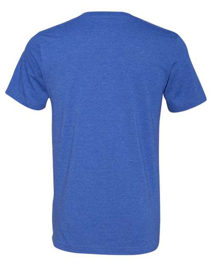 BELLA + CANVAS Heather CVC V-Neck Tee 3005CVC Heather True Royal Custom Embroidered Business Logo