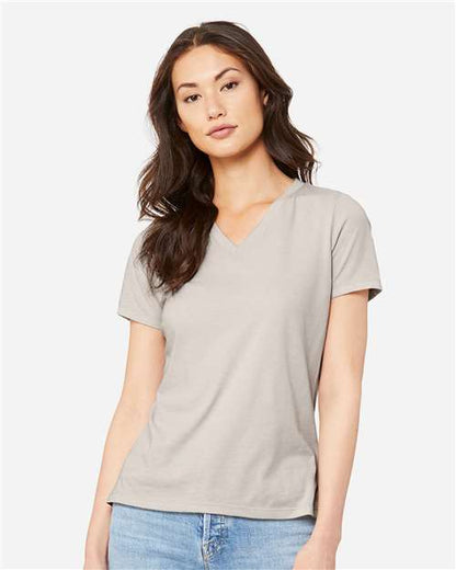 BELLA + CANVAS Women's Relaxed Heather CVC V-Neck Tee 4195