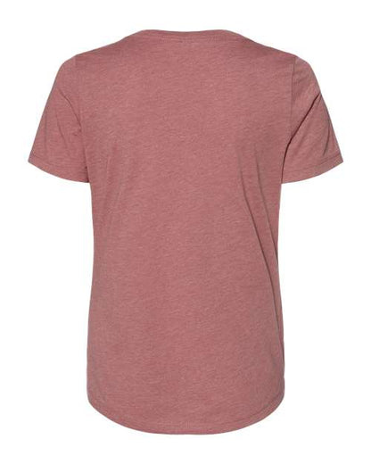 BELLA + CANVAS Women's Relaxed Heather CVC V-Neck Tee 6405CVC Custom Embroidered Business Logo