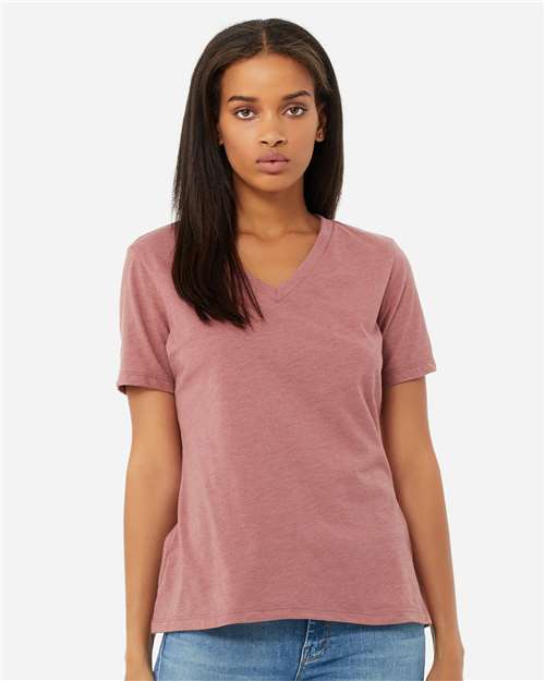 BELLA + CANVAS Women's Relaxed Heather CVC V-Neck Tee 4195