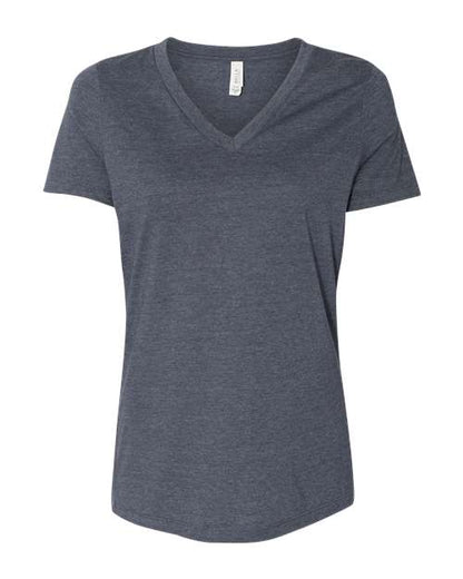 BELLA + CANVAS Women's Relaxed Heather CVC V-Neck Tee 6405CVC Custom Embroidered Business Logo