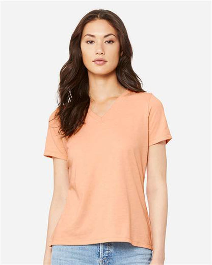 BELLA + CANVAS Women's Relaxed Heather CVC V-Neck Tee 4195